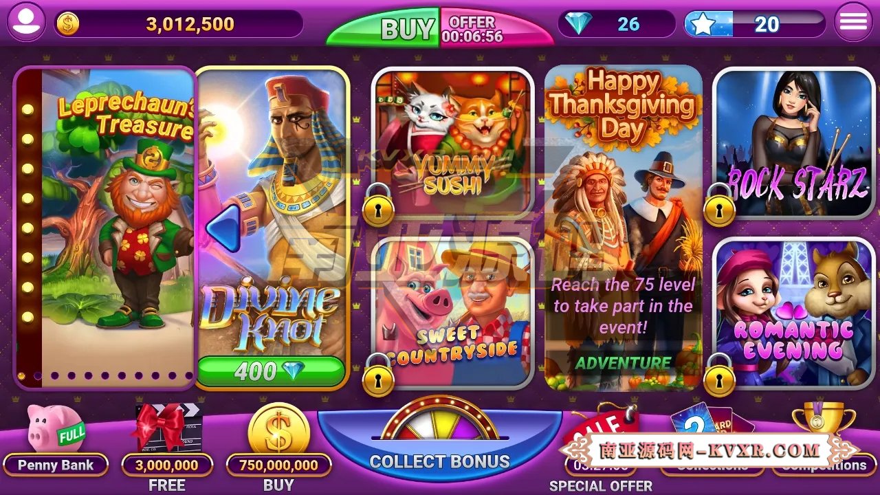 Slots UP海外老虎机777街机拉霸slots棋牌游戏源码