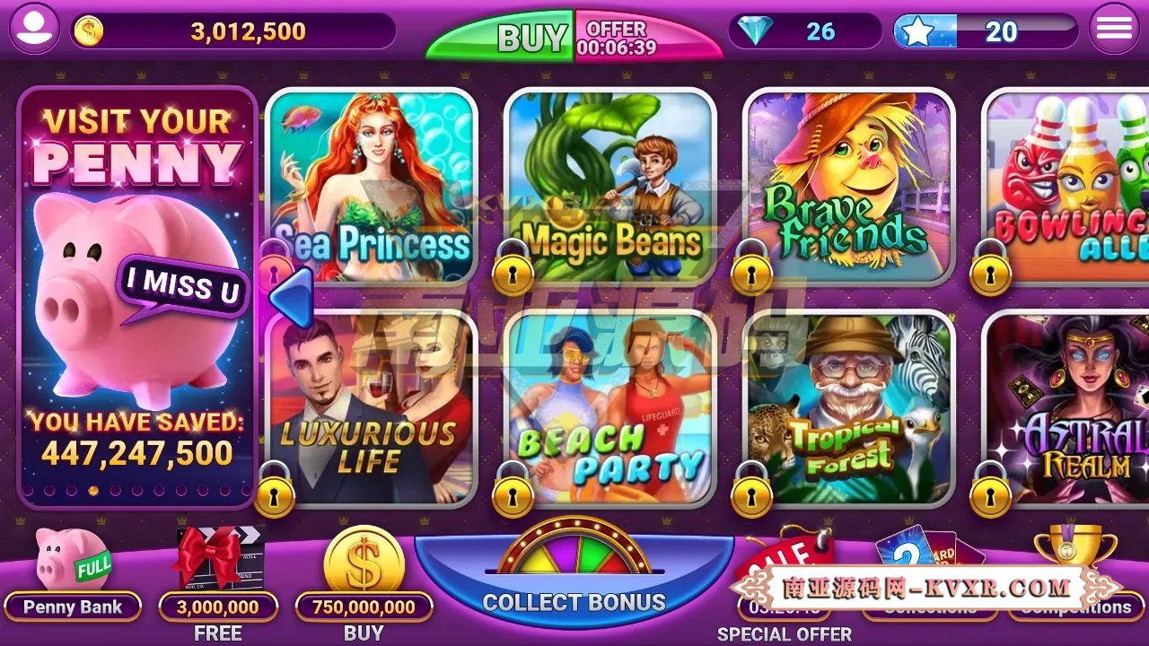 Slots UP海外老虎机777街机拉霸slots棋牌游戏源码