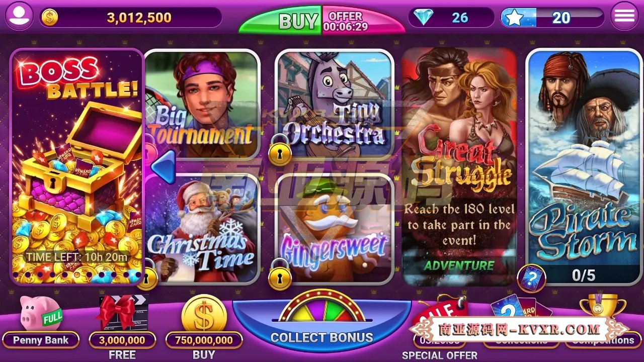 Slots UP海外老虎机777街机拉霸slots棋牌游戏源码