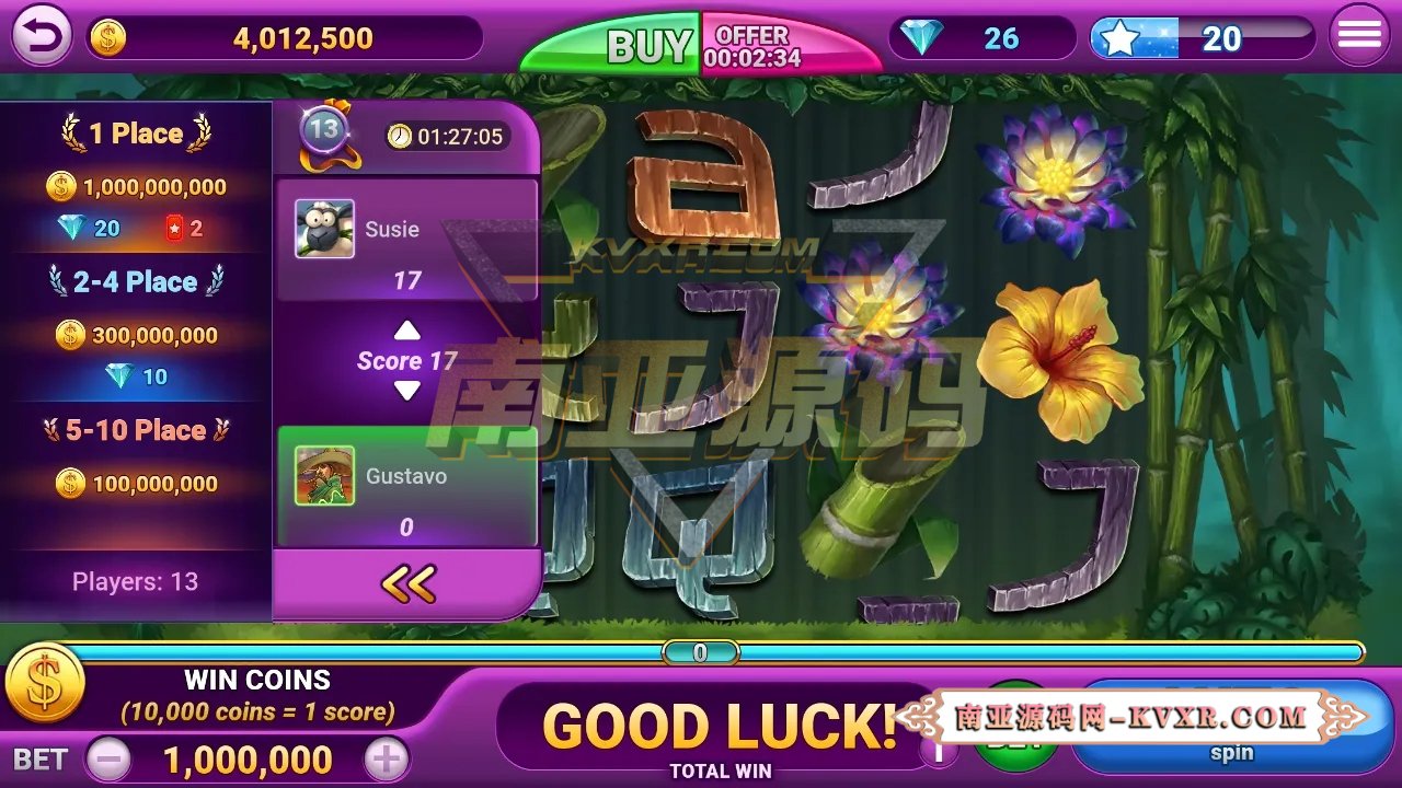 Slots UP海外老虎机777街机拉霸slots棋牌游戏源码